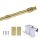 Cafehausstange Scheibenstange ausziehbar (Schrauben oder Kleben) Gold messing matt 125-225 cm + Klemmträger