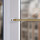 Cafehausstange Scheibenstange ausziehbar (Schrauben oder Kleben) Gold messing matt 125-225 cm + Klemmträger