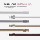 Cafehausstange Scheibenstange ausziehbar (Schrauben oder Kleben) Silber chrom glänzend 50-75 cm + Klemmträger