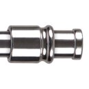 Cafehausstangen silber - chrom glänzend 125 - 225cm + Klemmträger