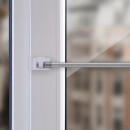 Cafehausstange Scheibenstange ausziehbar (Schrauben oder Kleben) Silber chrom matt 50-75 cm + Klemmträger