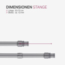 Cafehausstange Scheibenstange ausziehbar (Schrauben oder Kleben) Silber chrom matt 50-75 cm + Klemmträger