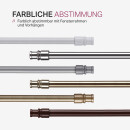 Cafehausstange Scheibenstange ausziehbar (Schrauben oder Kleben) Silber chrom matt 50-75 cm + Klemmträger