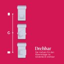 Cafehausstange Scheibenstange ausziehbar (Schrauben oder Kleben) Silber chrom matt 125-225 cm + Klemmträger