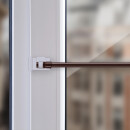 Cafehausstange Scheibenstange ausziehbar (Schrauben oder Kleben) Dunkelbraun 75-125 cm + Klemmträger