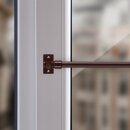 Cafehausstangen braun - dunkelbraun 125 - 225cm + Klemmträger