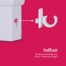 Cafehausstangen braun - dunkelbraun 125 - 225cm + Klemmträger