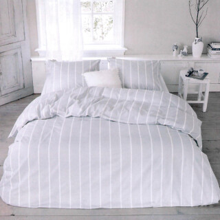 Bettwäsche-Set 2-teilig Baumwolle 135x200/80x80cm Preppy Pinstripe