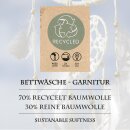 Bettwäsche-Set 2-teilig Satin-Baumwolle 155x220/80x80cm Remade Romantic Leaves