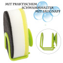 Spülschwamm 12er Pack mit Saugnapfhalter