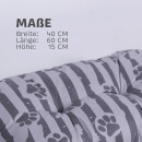 Hundekissen mit Pfoten gesteppt Anthrazit 40x60 cm