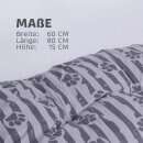 Hundekissen mit Pfoten gesteppt Anthrazit 60x80 cm