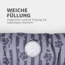 Hundekissen mit Pfoten gesteppt Anthrazit 60x80 cm