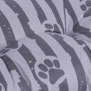 Hundekissen mit Pfoten gesteppt Anthrazit 60x80 cm