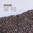 Hundekissen mit Pfoten gesteppt Braun 70x100 cm