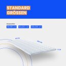 Matratzenauflage Visco-Topper mit Sommer- & Winterseite blau/weiß gestreift 90x200x5cm