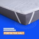 Matratzenauflage Visco-Topper mit Sommer- & Winterseite blau/weiß gestreift 90x200x5cm