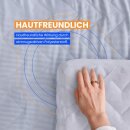 Matratzenauflage Visco-Topper mit Sommer- & Winterseite blau/weiß gestreift 90x200x5cm