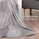 Mikrofaser Flauschdecke 150x200cm - Ornament Kreise 150x200cm
