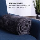 Kuscheldecke "Popcorn" Cashmere Soft-Touch Anthrazit 150x200 cm