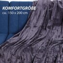 Kuscheldecke "Popcorn" Cashmere Soft-Touch Anthrazit 150x200 cm