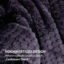Kuscheldecke "Popcorn" Cashmere Soft-Touch Anthrazit 150x200 cm