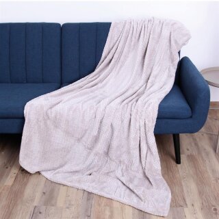 Kuscheldecke "Popcorn" Cashmere Soft-Touch Silber 150x200 cm