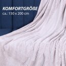 Kuscheldecke "Popcorn" Cashmere Soft-Touch Silber 150x200 cm
