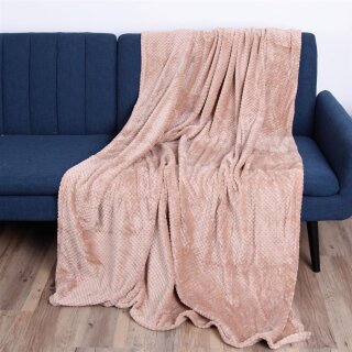 Kuscheldecke "Popcorn" Cashmere Soft-Touch Camel 150x200 cm