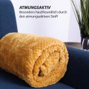 Kuscheldecke "Popcorn" Cashmere Soft-Touch Curry  150x200 cm