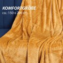 Kuscheldecke "Popcorn" Cashmere Soft-Touch Curry  150x200 cm