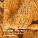 Kuscheldecke "Popcorn" Cashmere Soft-Touch Curry  150x200 cm
