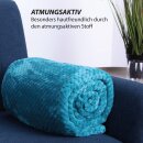 Kuscheldecke "Popcorn" Cashmere Soft-Touch Petrol 150x200 cm