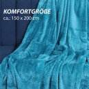 Kuscheldecke "Popcorn" Cashmere Soft-Touch Petrol 150x200 cm