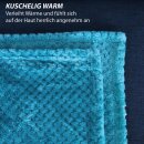 Kuscheldecke "Popcorn" Cashmere Soft-Touch Petrol 150x200 cm