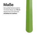 Schuhlöffel XXL, Schuhanzieher 79cm lang - Grün