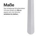 Schuhlöffel Metall, 3er Set ( 16,5cm, 58cm, 79cm ) - Weiß