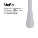 Schuhlöffel Metall, 3er Set (16,5cm, 58cm, 79cm) - Weiß