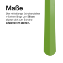 Schuhlöffel Metall, 3er Set ( 16,5cm, 58cm, 79cm ) - Grün