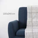 Coral Fleece Decke Karo XXL grau