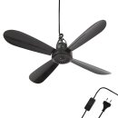 Mobiler Deckenventilator schwarz, Ø40cm (5m...