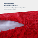 Kissenhülle "Rose" Kuschel 40x40cm - Dekokissen ( Rot )