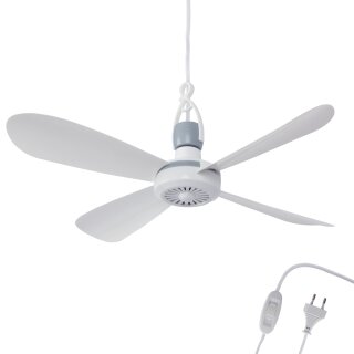 Mobiler Deckenventilator Ø40cm Weiß 2 Meter