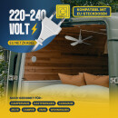 Mobiler Deckenventilator Ø40cm Weiß – 230V, 5W, leise, mit 2m Anschlusskabel & Aufhänger