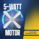 Mobiler Deckenventilator Ø40cm Weiß – 230V, 5W, leise, mit 5m Anschlusskabel & Aufhänger