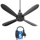 Mobiler Deckenventilator Ø40cm Schwarz –...