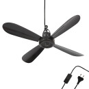 Mobiler Deckenventilator Schwarz Ø40cm 5m Anschlusskabel