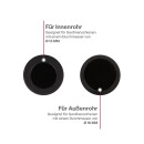 Gardinenstangen-Endstücke 2er Pack Schwarz Kegel