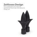 Gardinenstangen-Endstücke 2er Pack Schwarz Lilie