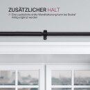 Gardinenstangen-Set mit dekorativen Endstücken 120-220 cm Schwarz Basic